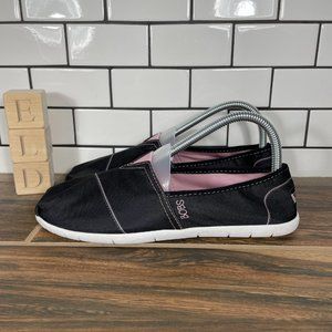 BOBS from Skechers Women's Size 7.5 Shoes Black Slip On Comfort Alpargata Flat